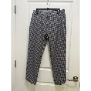 Peter Millar Womens 10 Black White Gingham Check Ankle Trousers Pants